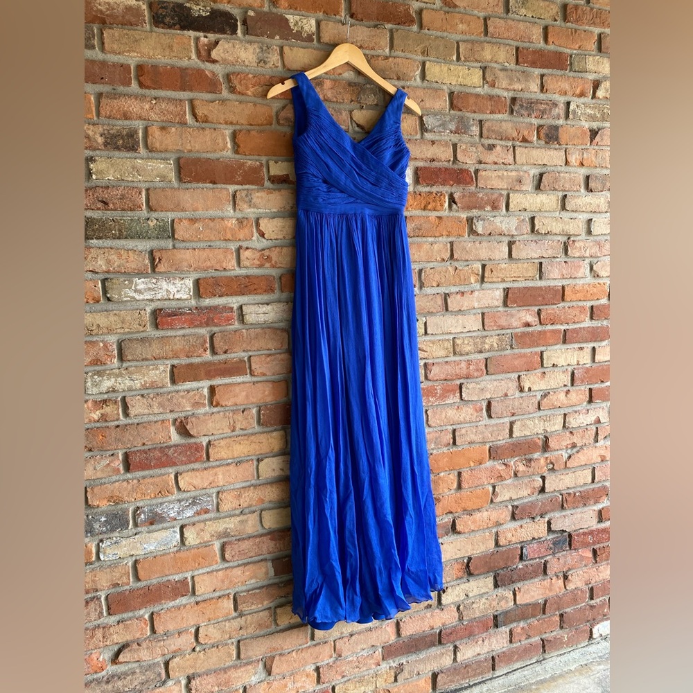 JCrew 100% Silk Blue Long Dress - Size 2